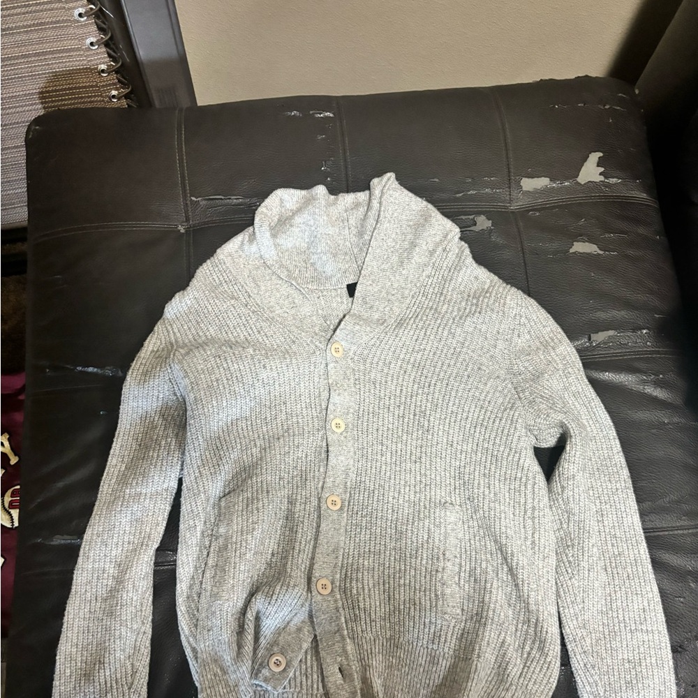 Express Light Gray Shawl Collar Cardigan